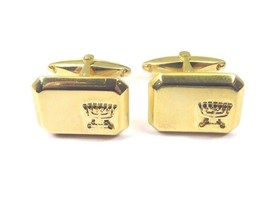 14k Yellow Gold Cufflinks With Menorah Israeli Hanukkah - £392.43 GBP