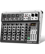 6 Channel Audio Interface Sound Board Mixing Console 16-Bit Dsp Dj Mixer... - $111.31 CAD