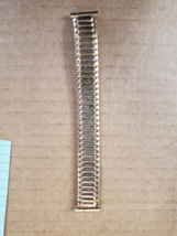 Speidel Stainless gold fill Stretch link 1970s Vintage Watch Band Nos W37 - $54.89