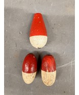 Vintage Wooden Fishing Net Cran Floats Red White Bobbers Line Tackle Pot... - $269.59 MXN