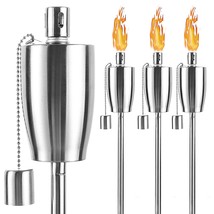 Oil Torch Lamp Torch For Patio/Garden/Lawn/Backyard - 55 Inch - Stainless Steel  - £66.55 GBP