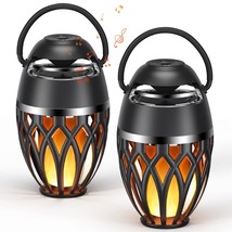 2 Pack Outdoor Bluetooth Speakers, Wireless Speaker With Led Flame Light Portabl - £59.14 GBP