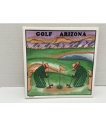 Golf Arizona Pot holder Hot Pad Porcelain Hand Painted Wall Deco New - £4.31 GBP