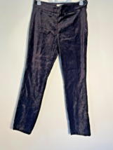 Anthropologie The Essential Black Velvet Slim Trousers Crop Pants Size 2 - $7.21