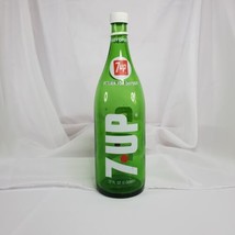 Vintage 1970&#39;s 7-up Glass Bottle 32 ft oz 1 Quart Easy Open Cap Green - $10.88