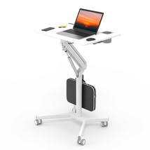 Portable Laptop Desk, 28X20 Standing Rolling Desk For Laptop, Height Adjustable  - £222.55 GBP