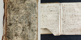 1838 antique JOURNAL LEDGER dedham ma ARMSTRONG JOHNSON butter lard cow ... - $391.05