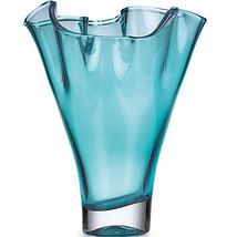 Exquisite Organics Ruffle Turquoise Crystal 12&quot; Vase by Lenox ! - £98.25 GBP