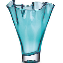 Exquisite Organics Ruffle Turquoise Crystal 12" Vase by Lenox ! - £99.86 GBP