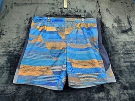 Nike Swim Shorts Men Size XL Multi Striped Pockets Elastic Waist Flat Front Logo - £12.47 GBP