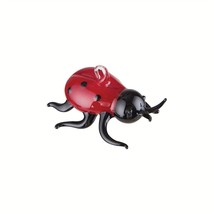 Gallarie II Colorful Glass  Christmas Ornament Red and Black Ladybug  - £9.48 GBP