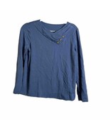 Pure Jill Womens Blue Long Sleeve Pullover Sweatshirt Fleece Lined Size ... - £14.41 GBP