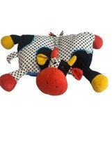 Jelly Cat Kitten Rattler Book Cow Blue Yellow Red Fleece Cloth Baby Crinkle - £16.80 GBP