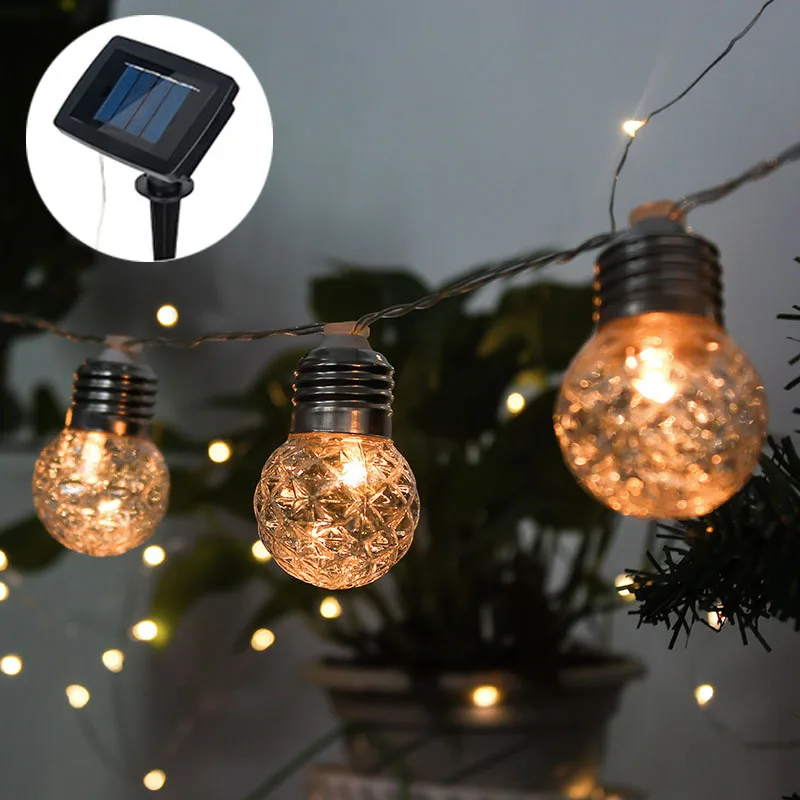 3.8M Solar Globe String Lights 10 Crystal Balls Waterproof LED Fairy Lights 2 Mo - £97.19 GBP