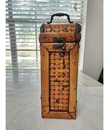 VTG Three HandsCorp. Wine/Liquor Wood BAMBOO  BOTTLE CARRY CASE