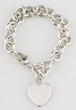 Tiffany & Co. Sterling Silver Blank Heart Tag Charm Bracelet Retails $375 - $297.00