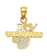 14K Yellow Gold I Love Tennis Pendant - €154,44 EUR