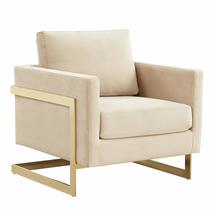 LeisureMod Lincoln Modern Mid-Century Upholstered Velvet Accent Arm Chair with G - $907.45