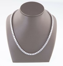 18.00ct T. W. Circonita Cúbica Tenis Collar Hecho En Rodio Bañado Plata de Ley - £136.19 GBP