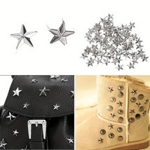 Rivets Star Shape Metal Five Pointed Nail Type DIY Leather Craft 10 Rivets - $2.29