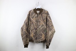 Vintage 90s Mossy Oak Camouflage Mens XL Faded Cotton Twill Bomber Jacket USA - $197.95