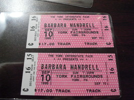 Lot of 2 Original 1995 York Fair Barbara Mandrell Concert Ticket Stubs - £13.98 GBP