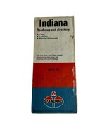 Vintage Indiana Road Map and Directory Standard Oil Ephemera Food Lodgin... - £11.00 GBP