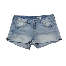 AND Shorts Womens 8 Blue Cut Off Low Rise Button Pocket Light Wash Denim Jorts - £17.82 GBP