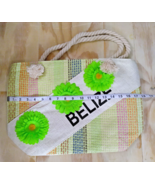Woven Straw Island Beach Tote &quot;Belize&quot; Rope Handles Flowered Ocean Trave... - £15.29 GBP