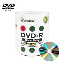 100 Pcs Smartbuy 16X DVD-R 4.7GB 120Min Shiny Silver Blank Media Recordable Disc - $22.49
