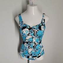 Maxine of Hollywood One-Piece Slimming Swimsuit ~ Sz 10 ~ Black, Blue, White - £38.91 GBP