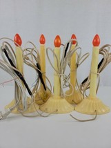 Lot of 5 Vtg Single Light Christmas Candoliers Plastic Window Candles w C7 Bulbs - £22.17 GBP