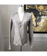 Improvd Rachel-Raja Tailored Zip Moto Linen Jacket Taupe Nikki Minaj $299 S - $36.00