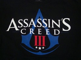 Assassin&#39;s Creed III 3 Ubisoft Montreal Video Game Release Black T Shirt M - £14.70 GBP