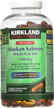 Kirkland Signature 100% Wild Alaskan Salmon Oil 90 EPA 110 DHA 1200mg - 320 Ente - £55.81 GBP