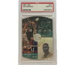 Tim Duncan Rookie 1997 SPX #37 RC PSA 9 Mint Spurs insert sp LOW POP HOF f/c - $94.05