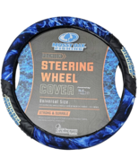 Mossy Oak Fishing Premium Steering Wheel Cover Universal Size Blue Black - $550.13 MXN