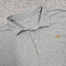 B Draddy Polo Shirt Mens Large Gray Pullover Long Sleeve Pima Cotton Log... - $38.56