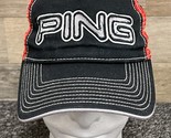 PING Golf Embroidered Distressed Red/Black Adjustable Strapback Trucker ... - £12.85 GBP