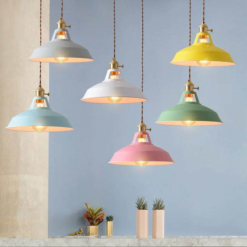 Industrial Colorful Pendant Light Loft Suspension Luminaire Restaurant K... - £31.41 GBP+