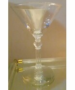 Champagne/Tall Sherbert Stardust Clear Pattern Blown Glass  Libbey Glass... - $11.29