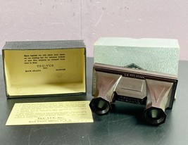 tru-Vue Dark Brown Film Slide Viewer Silver with Box NM Vintage - £15.63 GBP