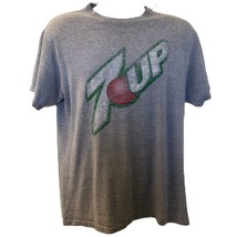 Vintage 7UP Men&#39;s Unisex Large Gray T-Shirt Graphic Tee Soda Memorabilia - $24.73