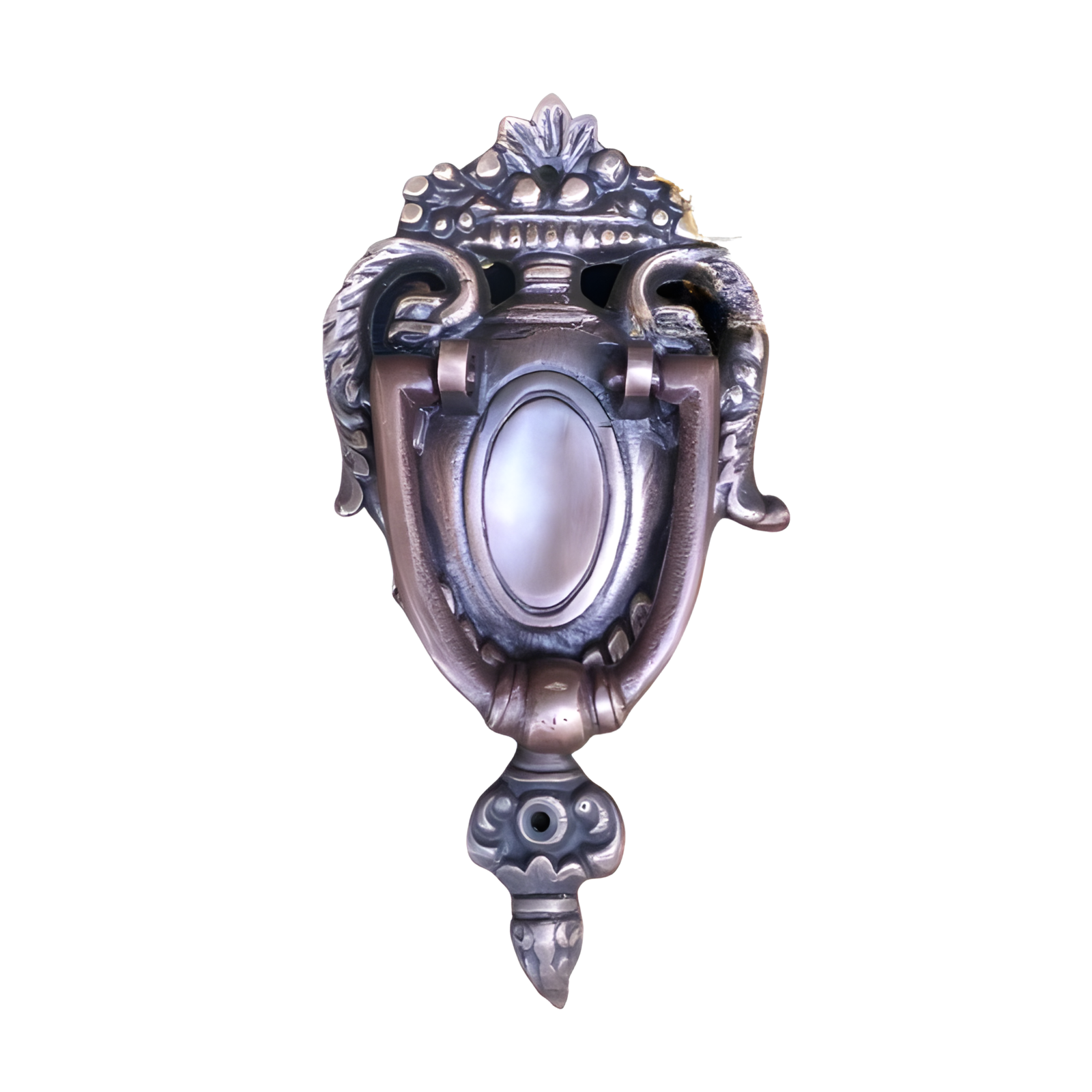 Vintage Crown Statue Brass Door Knocker 6.2&quot; Doorbell Home Decor - $61.00