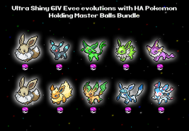 8 Shiny 6IV Eevee Evolutions + 2 Eevee with Master Balls Pokemon Scarlet Violet - £7.06 GBP