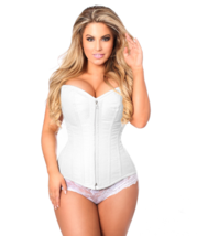Daisy Corsets Top Drawer White Brocade Steel Boned Corset ~ Plus Size Too - £77.84 GBP