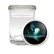 Jupiter Sea Space Planet Em1 Medical Glass Stash Jar 3&#39;&#39; X 2&#39;&#39; Herb And ... - £6.35 GBP