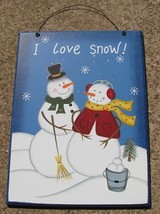Wood Snowman Sign 2083 - I Love Snow! - $3.95