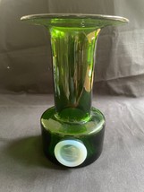 Antique Scandinavian green glass vaze with sealmark - £134.01 GBP