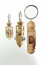 Whimsy Curious Ball in Cage Hobo Folk Tramp Art Primitive Zipper Pull Key Rings - £19.97 GBP+